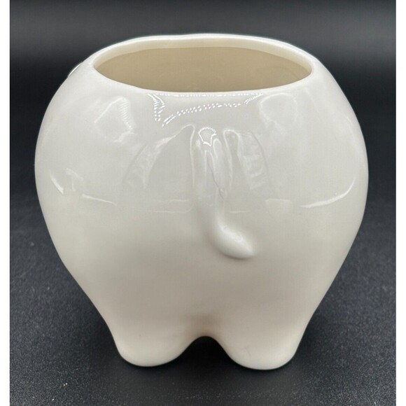 Mini Ceramic Elephant Shaped Planters Pots for Succulents Set of 3 Mod White - Picture 6 of 16